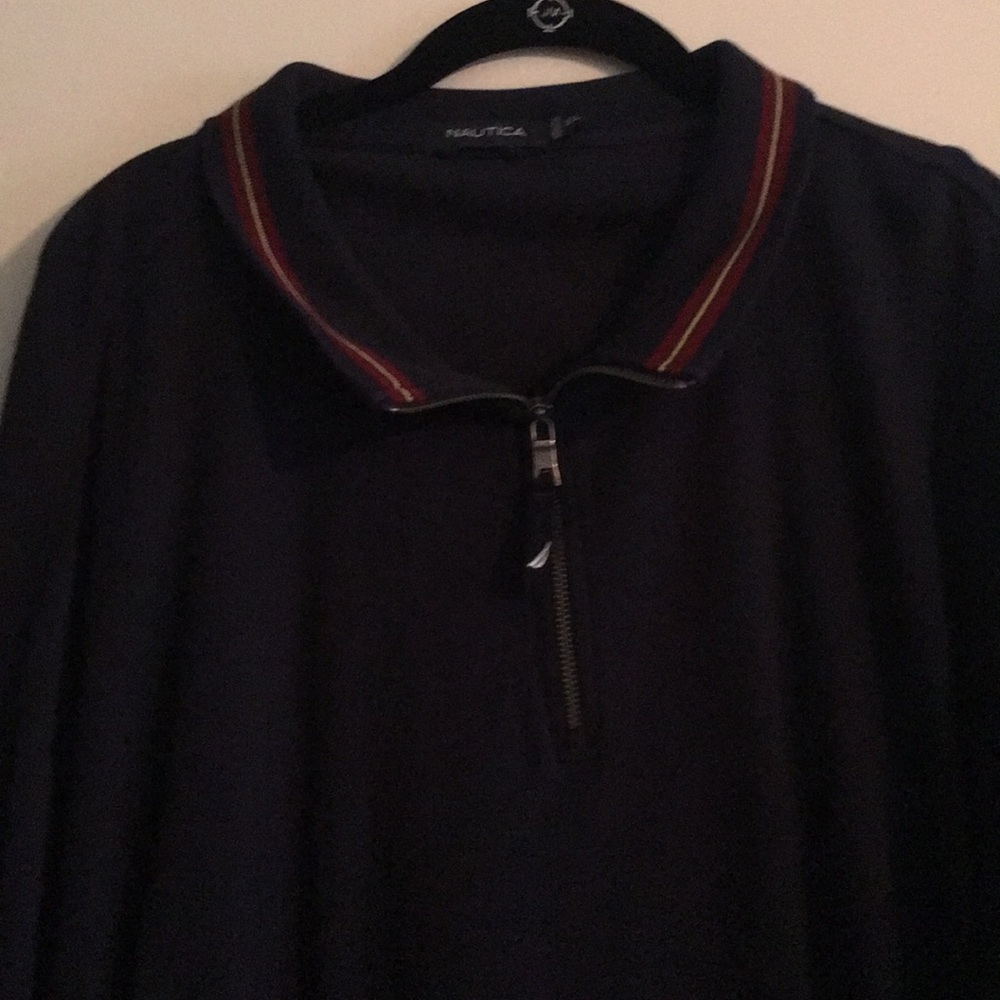 Navy zip up  long sleeved shirt